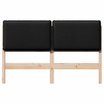 vidaXL Tête de lit capitonnée Naturel et Noir 135 cm Pin massif