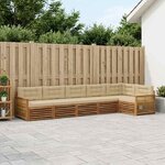 vidaXL Ensemble de canapés d'extérieur 6 pc Naturel et Beige