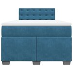 vidaXL Sommier à lattes de lit et matelas Bleu foncé 120x200cm Velours