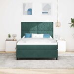 vidaXL Lit à ressorts avec tête de lit Vert foncé 140 x 200 cm Velours