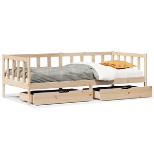 vidaXL Lit de jour avec tiroirs sans matelas 80x200 cm bois massif
