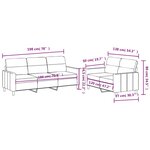 vidaXL Ensemble de canapés 2 Pièces avec coussins Marron Tissu