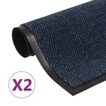 vidaXL Paillassons rectangulaires 2 Pièces 60 x 90 cm Bleu