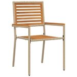 vidaXL Chaises empilables de jardin 4 Pièces Marron  Beige