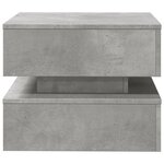 vidaXL Table basse avec lumières LED gris béton 50x50x40 cm