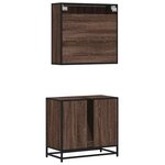 vidaXL Ensemble de meubles de salle de bain 2 Pièces Chêne marron