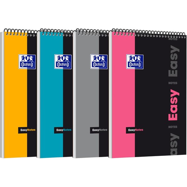 Bloc Notes Spirale Easynotes lignée 7mm 160p 90g 21x31 5cm coloris Aléatoire OXFORD