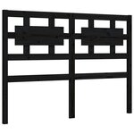 vidaXL Cadre de lit avec tête de lit noir 140x190 cm bois massif