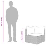 vidaXL Salon de jardin 3 Pièces avec coussins Gris Résine tressée