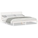 vidaXL Cadre de lit Blanc 200 x 210 cm Bois massif en pin