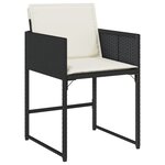 vidaXL Ensemble à manger de jardin coussins 5Pièces Noir Résine tressée