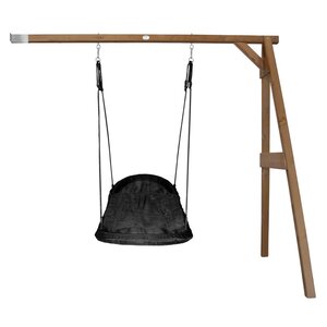 AXI Portique mural en bois Marron avec balancoire siège nid ovale 160x244x207cm