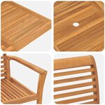 vidaXL Ensemble de salle à manger pour jardin 5 Pièces Marron Teck massif