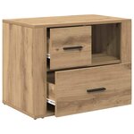 vidaXL Cabinet de chevet avec tiroir chêne artisanal 60 x 36 x 45 cm