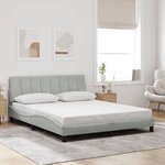 vidaXL Cadre de lit avec LED sans matelas gris clair 160x200cm velours
