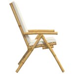 vidaXL Chaises inclinables de jardin pliantes lot de 6 coussins bambou