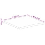 vidaXL Dessus de table à bord vivant 60x60x3 8 cm bois massif manguier