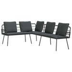 vidaXL Canapé avec coussin Gris 61.5 x 123 x 82cm Métal