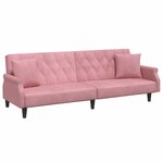 vidaXL Canapé-lit avec accoudoirs rose velours