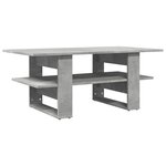 vidaXL Table basse gris béton 102x55x42 cm bois d'ingénierie