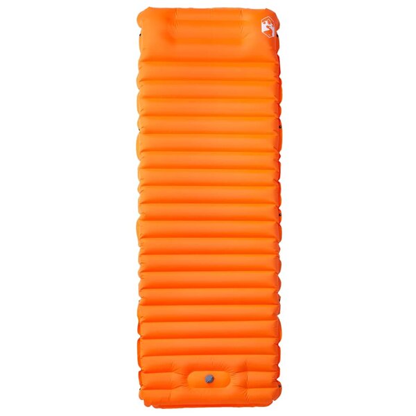 vidaXL Matelas de camping autogonflant avec oreiller 1 personne orange