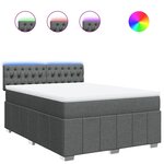 vidaXL Sommier à lattes de lit avec matelas Gris foncé 140x190cm Tissu