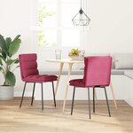 vidaXL Chaises à manger lot de 2 Rouge bordeaux Velours