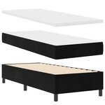 vidaXL Lit à ressorts avec matelas noir 80 x 200 cm en velours