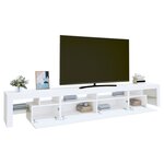 vidaXL Meuble TV avec lumières LED Blanc 260x36 5x40 cm