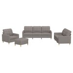 vidaXL Ensemble de canapés 4 Pièces avec coussins Taupe Tissu