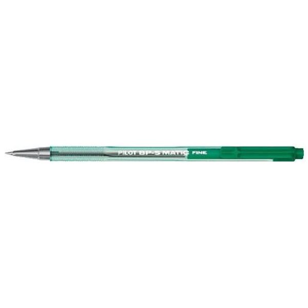 Stylo à bille rétractable BPS-Matic Pointe Fine Vert PILOT