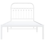 vidaXL Cadre de lit métal sans matelas avec tête de lit blanc 90x200cm