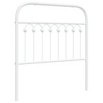 vidaXL Tête de lit métal blanc 90 cm