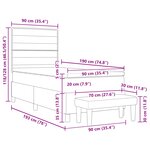 vidaXL Lit à ressorts avec matelas Taupe 90 x 190 cm tissu