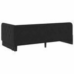 vidaXL Cadre de lit d'angle Noir 90 x 190 cm Velours