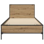 vidaXL Cadre de lit avec tête de lit Chêne artisanal 80 x 200 cm