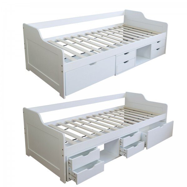 Lit banquette avec gigogne - blanc