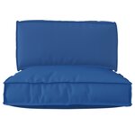 vidaXL Set de coussins de palette 2 pièces bleu royal en tissu Oxford