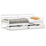 vidaXL Lit de jour et tiroirs sans matelas blanc 90x190 cm bois massif