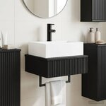 vidaXL Basin de lavage mural Noir 40 x 41 x 39 cm Bois d'ingénierie