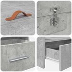 vidaXL Cadre de lit Gris béton 100 x 200 cm Bois d'ingénierie