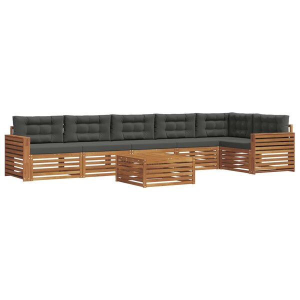 vidaXL Ensemble de canapés d'extérieur 7 pc Naturel et Anthracite