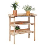 vidaXL Table à plantes avec étagères 78x38x82 5cm bois de sapin solide