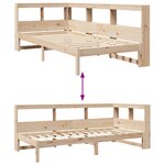 vidaXL Lit bibliothèque sans matelas 90x200 cm bois de pin massif