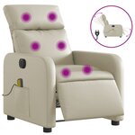 vidaXL Fauteuil de massage inclinable électrique crème similicuir