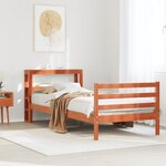 vidaXL Cadre de lit sans matelas cire marron 90x190 cm bois pin massif