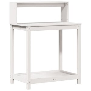 vidaXL Table de rempotage avec étagères blanc bois massif de pin