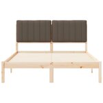 vidaXL Cadre de lit avec tête de lit rembourrée Taupe 135 x 190 cm
