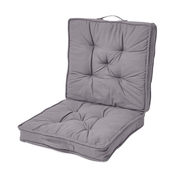 Coussin rehausseur lombaire en coton 50 x 50 cm - Gris ardoise - HOMESCAPES