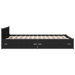 vidaXL Cadre de lit avec tiroirs sans matelas noir 135x190 cm
